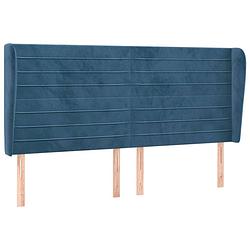 Foto van Vidaxl hoofdbord met randen 183x23x118/128 cm fluweel donkerblauw