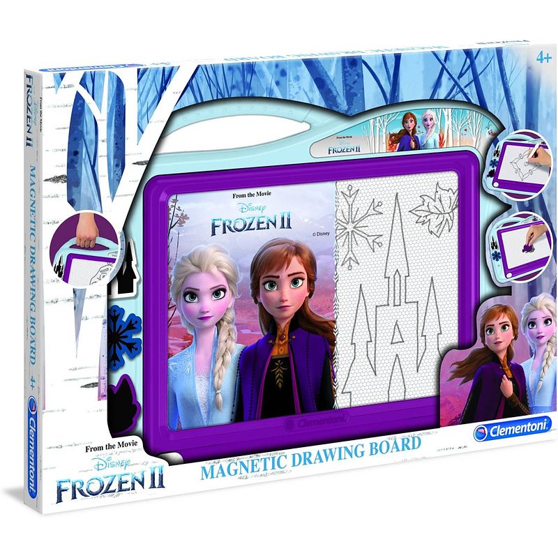 Foto van Clementoni frozen ii magnetisch tekenbord 46 cm blauw/paars