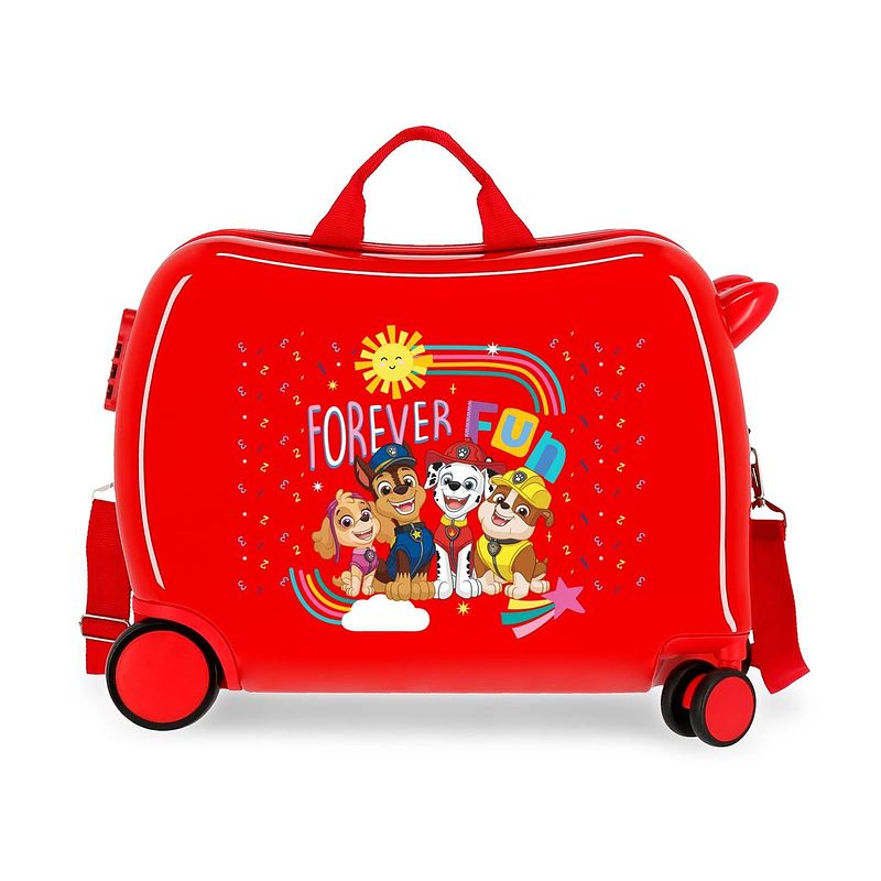 Foto van Paw patrol jongens rol zit koffer forever fun rood