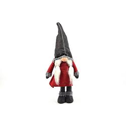 Foto van Gnome - kerstman - klein - kerstpop - grote muts - lange - baard - kerstman - buiten - pop - kerst - staand - decoratie