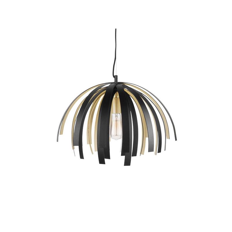 Foto van Leitmotiv willow lamp - hanglamp - aluminium - ø50 x 35 cm - zwart/goudkleurig