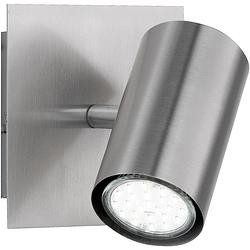 Foto van Led wandspot - trion mary - gu10 fitting - vierkant - mat nikkel - aluminium