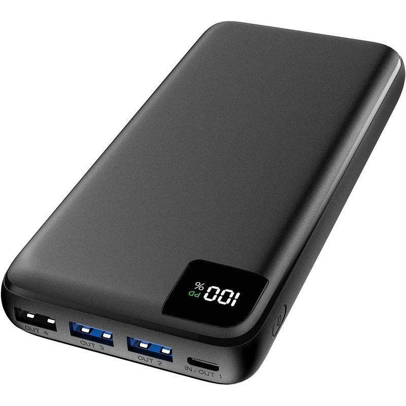 Foto van Strex powerbank - 27.000 mah - 22.5w snellader - usb-a/usb-c - led indicatie - universele powerbank voor o.a.