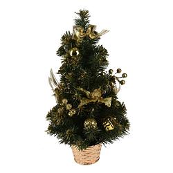 Foto van Kunstboom/kunst kerstboom met kerstversiering 50 cm - kunstkerstboom