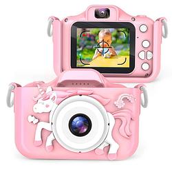 Foto van Digitale kindercamera met 32gb geheugenkaart - selfie camera - foto & videofunctie - kinderfototoestel - speelgoedcamera