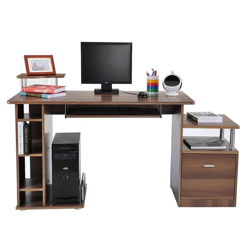 Foto van Bureau - computertafel - bureautafel - gaming bureau - 152x60x88cm - bruin