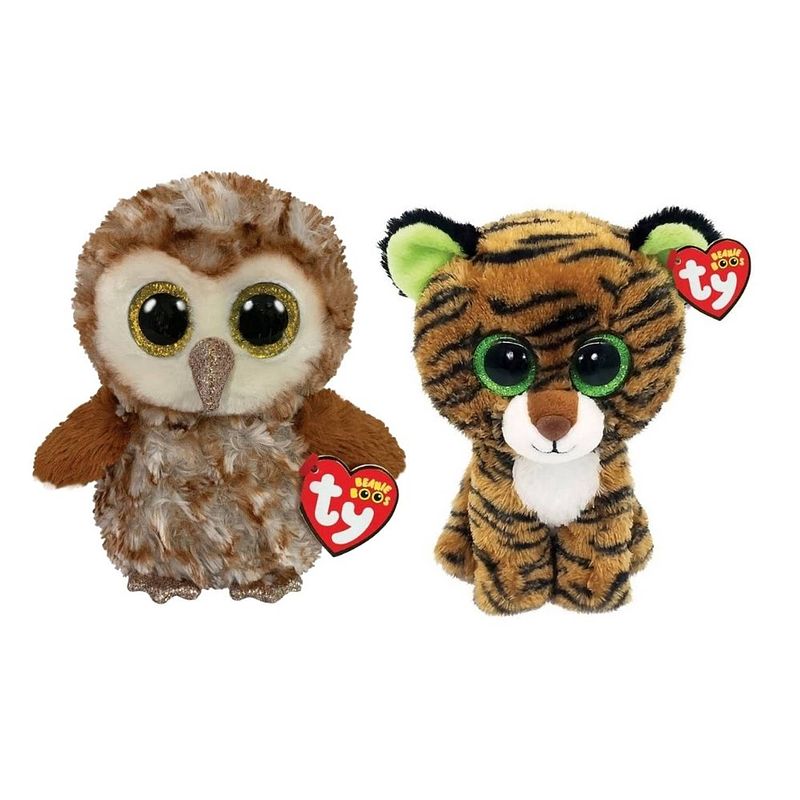 Foto van Ty - knuffel - beanie boo's - percy owl & tiggy tiger