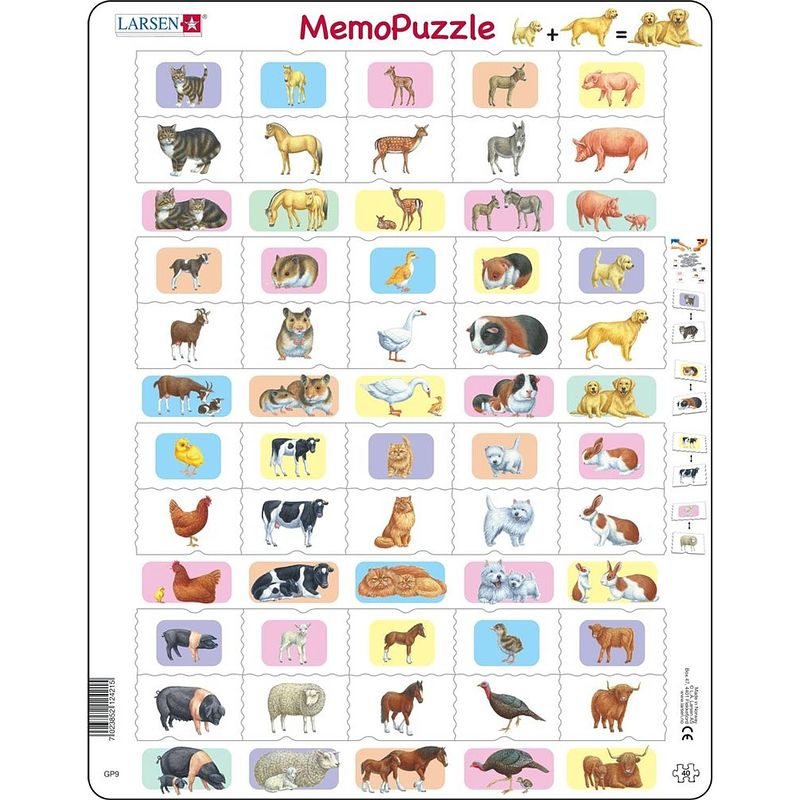 Foto van Larsen legpuzzel maxi ouder- en babydieren 40 stukjes