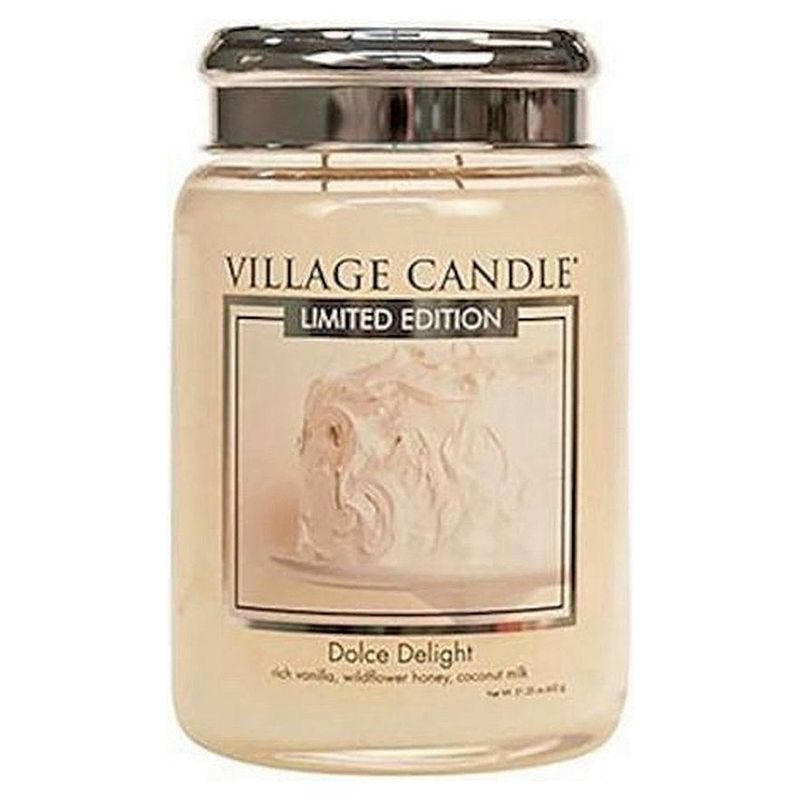 Foto van Village candle kaars dolce delight 10 x 15 cm wax crème