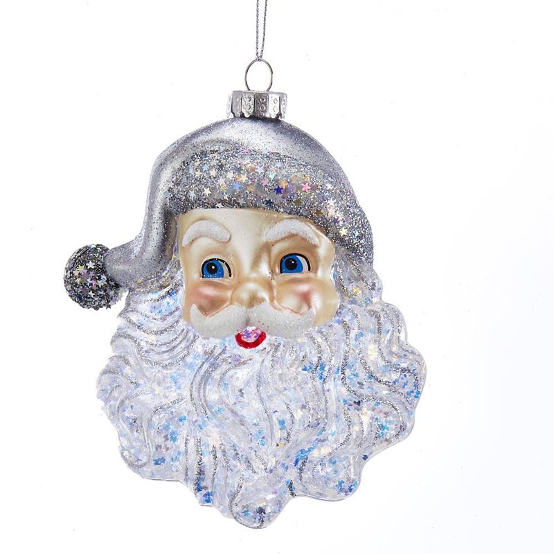 Foto van Kurt s. adler - santa face with silver glitter 5 inch