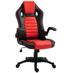 Foto van Game stoel - gaming stoel - gaming chair - racing style - zwart/rood