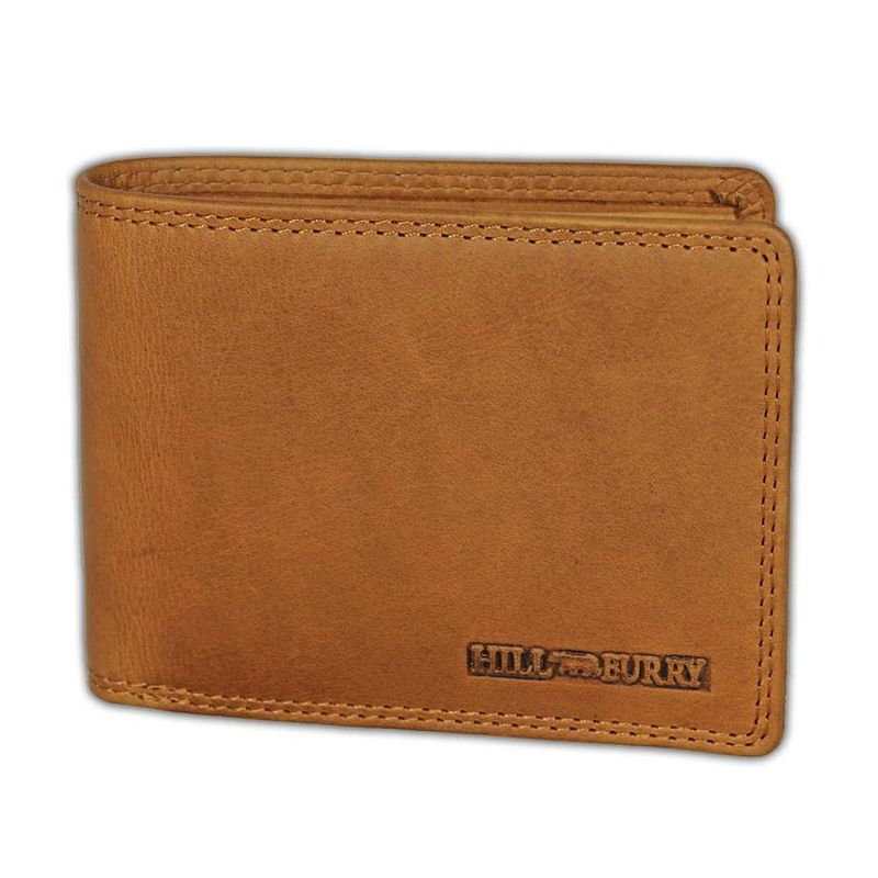 Foto van Hillburry vl88817 leren heren portemonnee - billfold mannen portefeuille - vintage pull-up leer - bruin