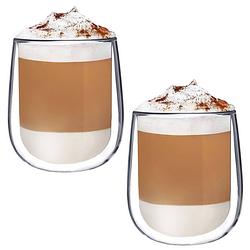 Foto van Luxe dubbelwandige koffieglazen - theeglazen - cappuccino glazen - theeglazen dubbelwandig - 250ml set van 2