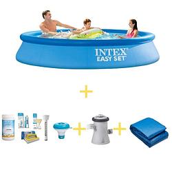 Foto van Intex zwembad - easy set - 305 x 61 cm - inclusief ways onderhoudspakket, filterpomp & grondzeil