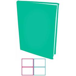 Foto van Rekbare boekenkaften a4 - turquoise groen - 12 stuks inclusief kleur labels