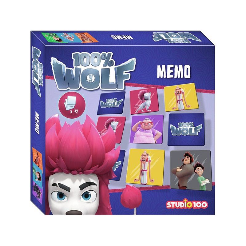 Foto van Studio 100 memo spel memory 100% wolf junior karton paars