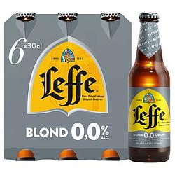 Foto van Leffe belgisch abdijbier blond 0,0% flessen 6 x 30cl bij jumbo