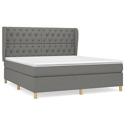 Foto van The living store boxspringbed v120 - donkergrijs - 203x163x118/128 cm - pocketvering