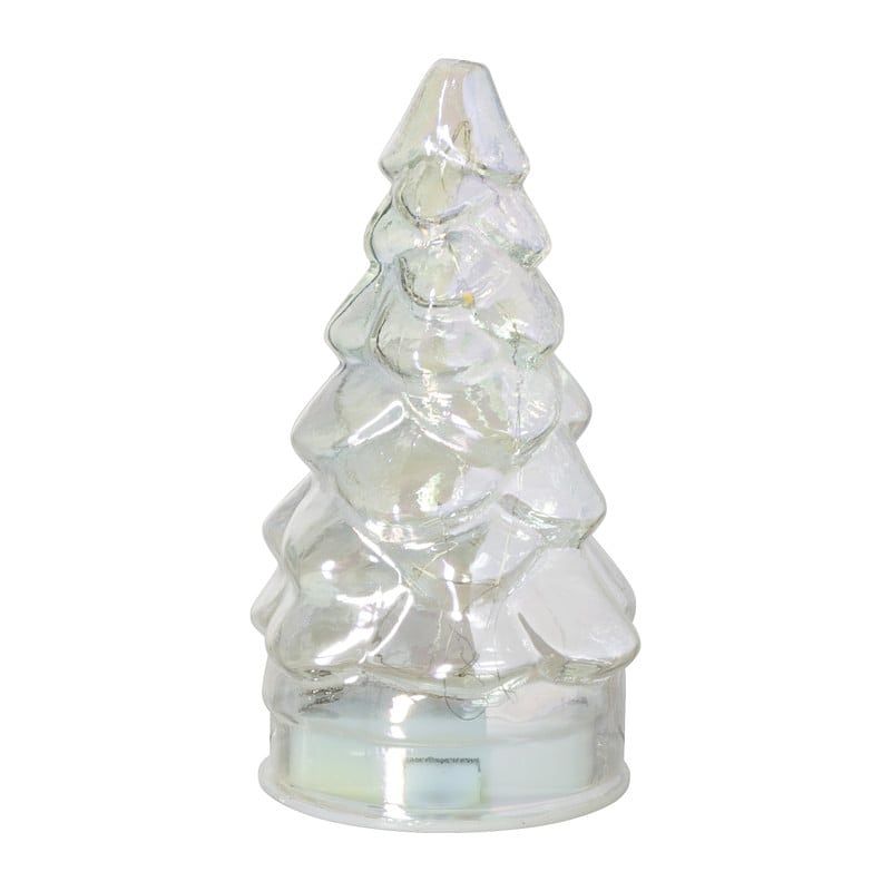 Foto van Kerstboom glas klein - led - ø7x12 cm