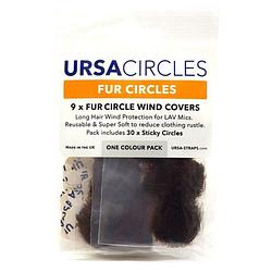 Foto van Ursa straps 9x fur circles + 30x stickies plakkers voor dasspeldmicrofoons (bruin)