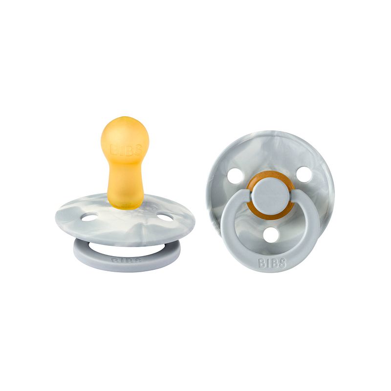 Foto van Bibs - round pacifier - stage 1 fopspeen - 0+ maanden - 2 stuks - cloud ivory / cloud ivory