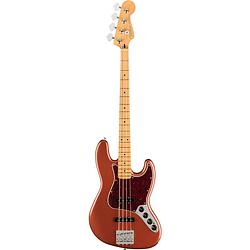 Foto van Fender player plus jazz bass aged candy apple red mn elektrische basgitaar met gigbag