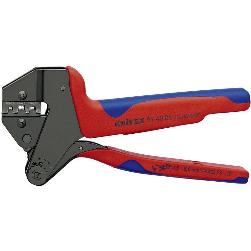 Foto van Knipex 97 43 05 krimptang ongeïsoleerde open connectoren 0.5 tot 6 mm²