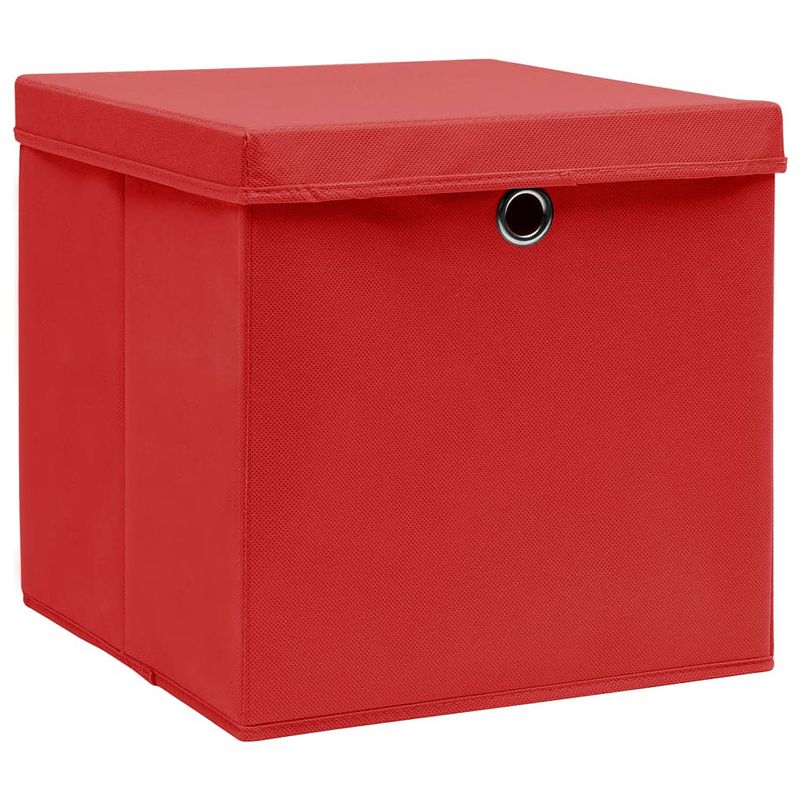 Foto van The living store opbergbox inklapbaar - rood - 32 x 32 x 32 cm - nonwoven stof