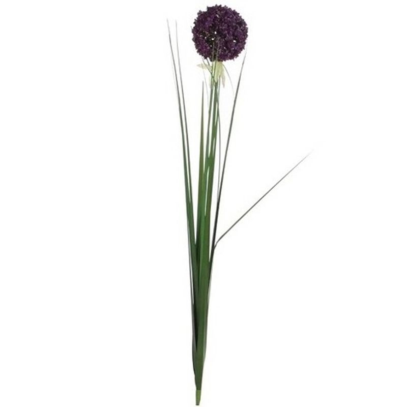 Foto van Paarse allium/sierui kunstbloem 80 cm - kunstbloemen boeketten