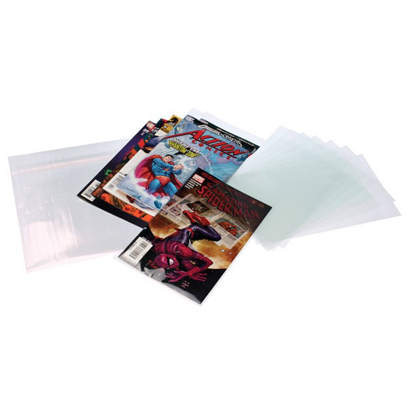 Foto van Packlinq zakken voor stripboeken 22x28 + 4cm met beschermende sluiting (100 stuks)