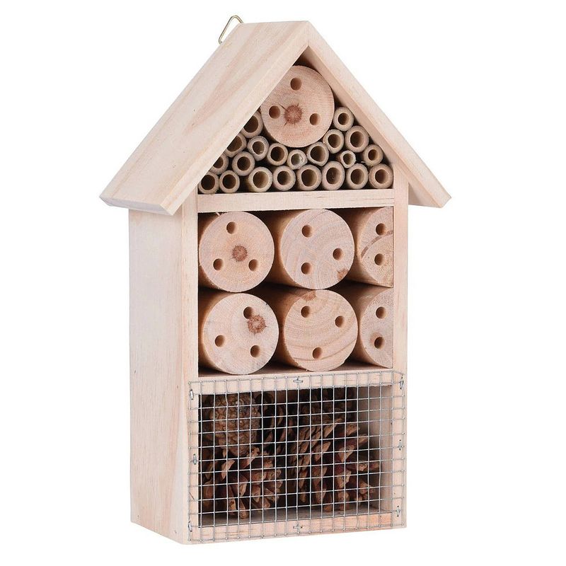 Foto van Progarden insectenhotel 15 x 9 x 25 cm hout/bamboe naturel