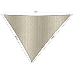 Foto van Shadow comfort driehoek 4,5x5x5,5m sahara sand met bevestigingsset