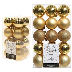 Foto van Kerstversiering kunststof kerstballen goud 4-6 cm pakket van 46x stuks - kerstbal