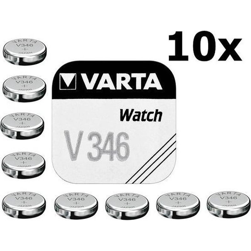 Foto van 10 stuks - varta v346 10mah 1.55v knoopcel batterij