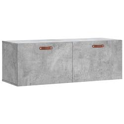 Foto van The living store wandkast betongrijs 100 x 36.5 x 35 cm - bewerkt hout