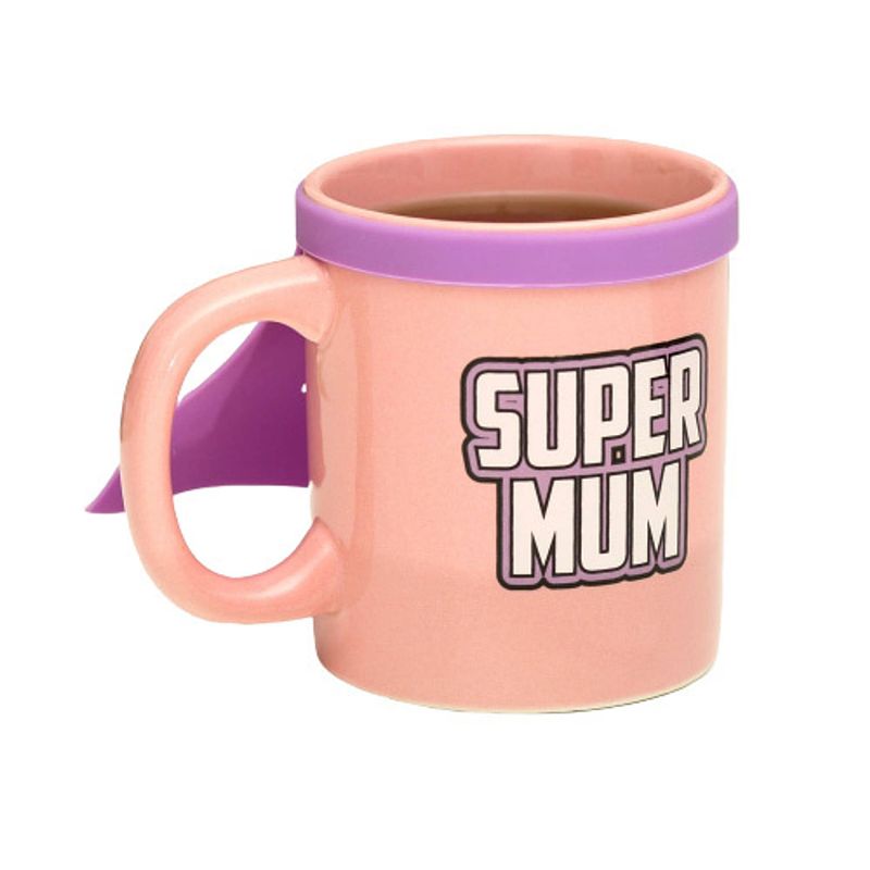 Foto van Thumbsup! mok super mum 380 ml keramiek 13 x 21 cm roze