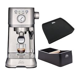 Foto van Solis barista perfetta plus 1170 + coffee knock-box en tamping mat