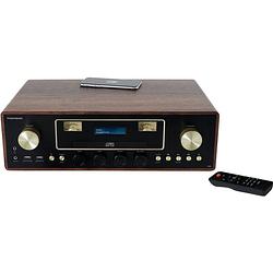 Foto van Thomson stereo dab+ radio microset - cd-speler / bluetooth / mp3 / usb & inductielader - hout