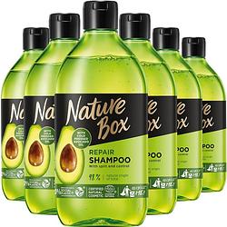 Foto van Nature box avocado shampoo 6x 385 ml - grootverpakking