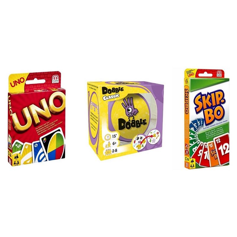 Foto van Spellenbundel - 3 stuks - uno & dobble classic & skip-bo