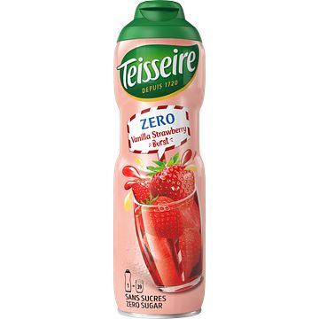 Foto van Teisseire kids zero suiker vanilla strawberry burst siroop 60cl bij jumbo