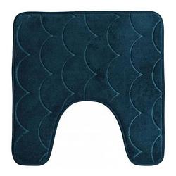 Foto van Urban living badkamerkleedje/wc badmat tapijt - memory foam - donkerblauw - 49 x 49 cm - badmatjes