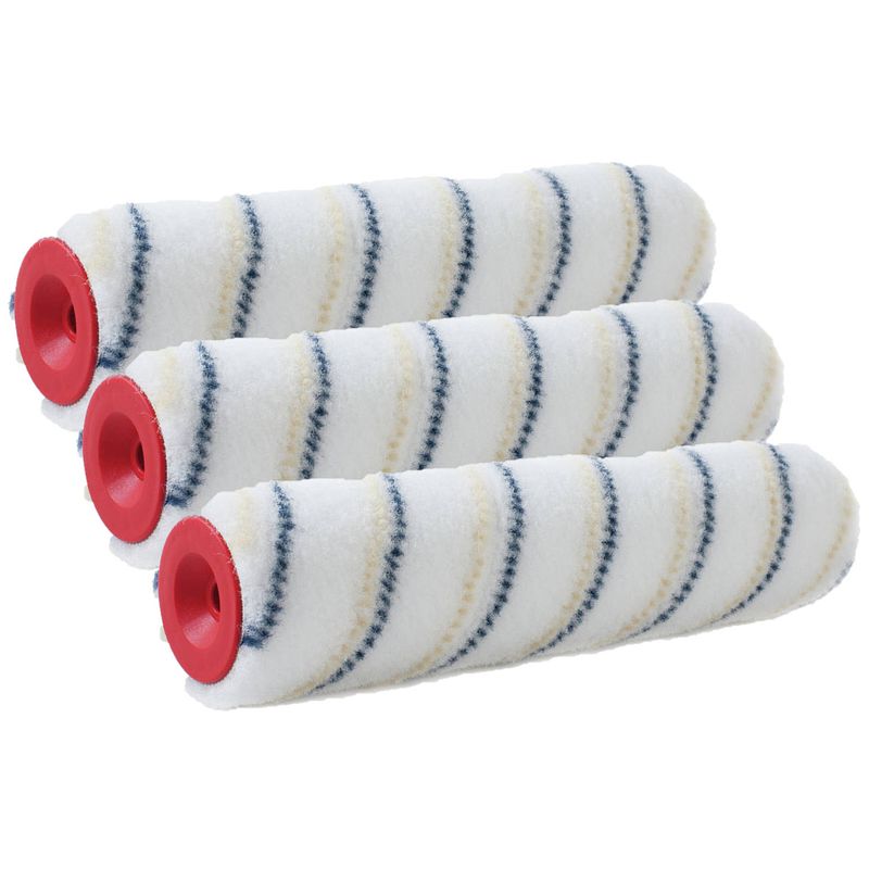 Foto van Set van 3x stuks muur vacht anti-spat verfrollers nylon pluisvrij 6,2 x 25 cm - verfrollers