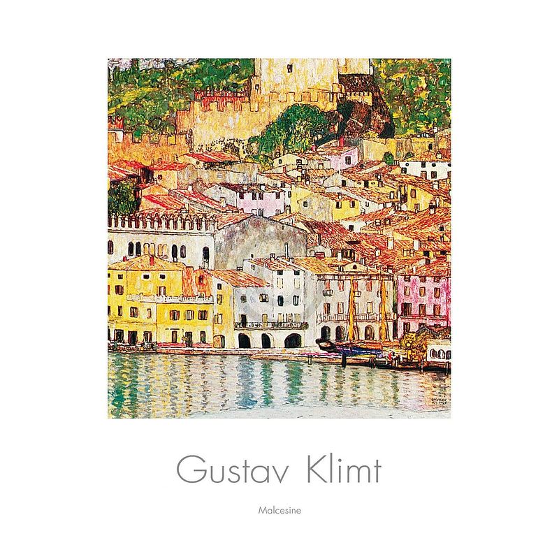 Foto van Gustav klimt - malcesine kunstdruk 70x100cm