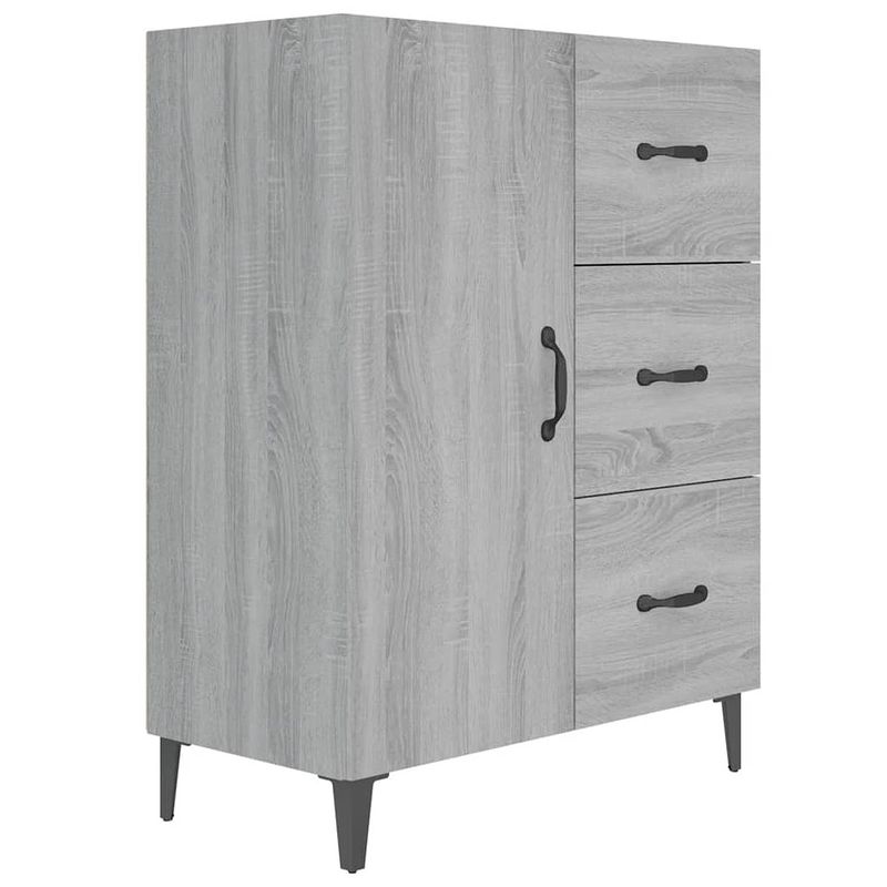 Foto van Vidaxl dressoir 69,5x34x90 cm bewerkt hout grijs sonoma eikenkleurig