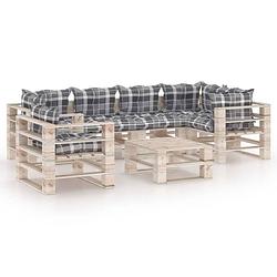 Foto van Vidaxl 7-delige loungeset met kussens pallet grenenhout