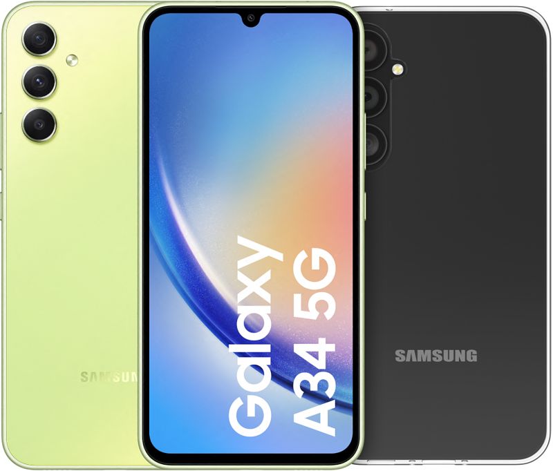 Foto van Samsung galaxy a34 128gb groen 5g + bluebuilt back cover