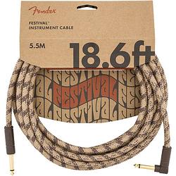 Foto van Fender festival cables brown r/a instrumentkabel 5.5m