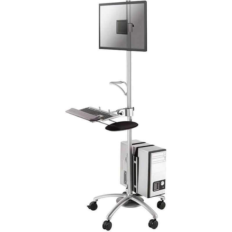 Foto van Neomounts by newstar fpma-mobile1800 pc/monitor-trolley 1-voudig 25,4 cm (10) - 68,6 cm (27) kantelbaar, zwenkbaar