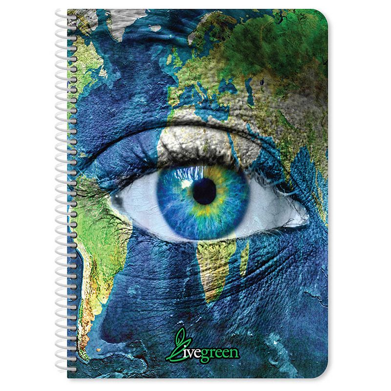 Foto van Must notitieboek live green b5 papier blauw/wit 60 pagina's